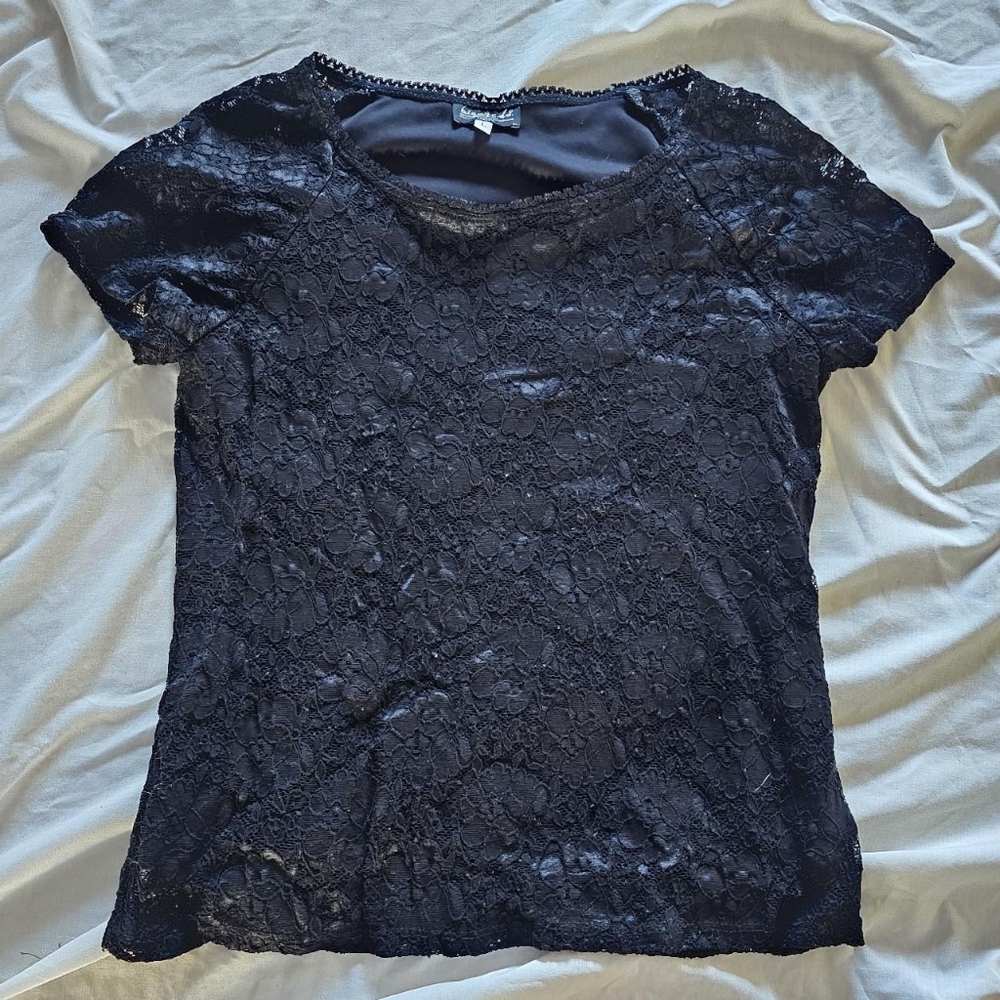 Vintage romantic goth top blouse
